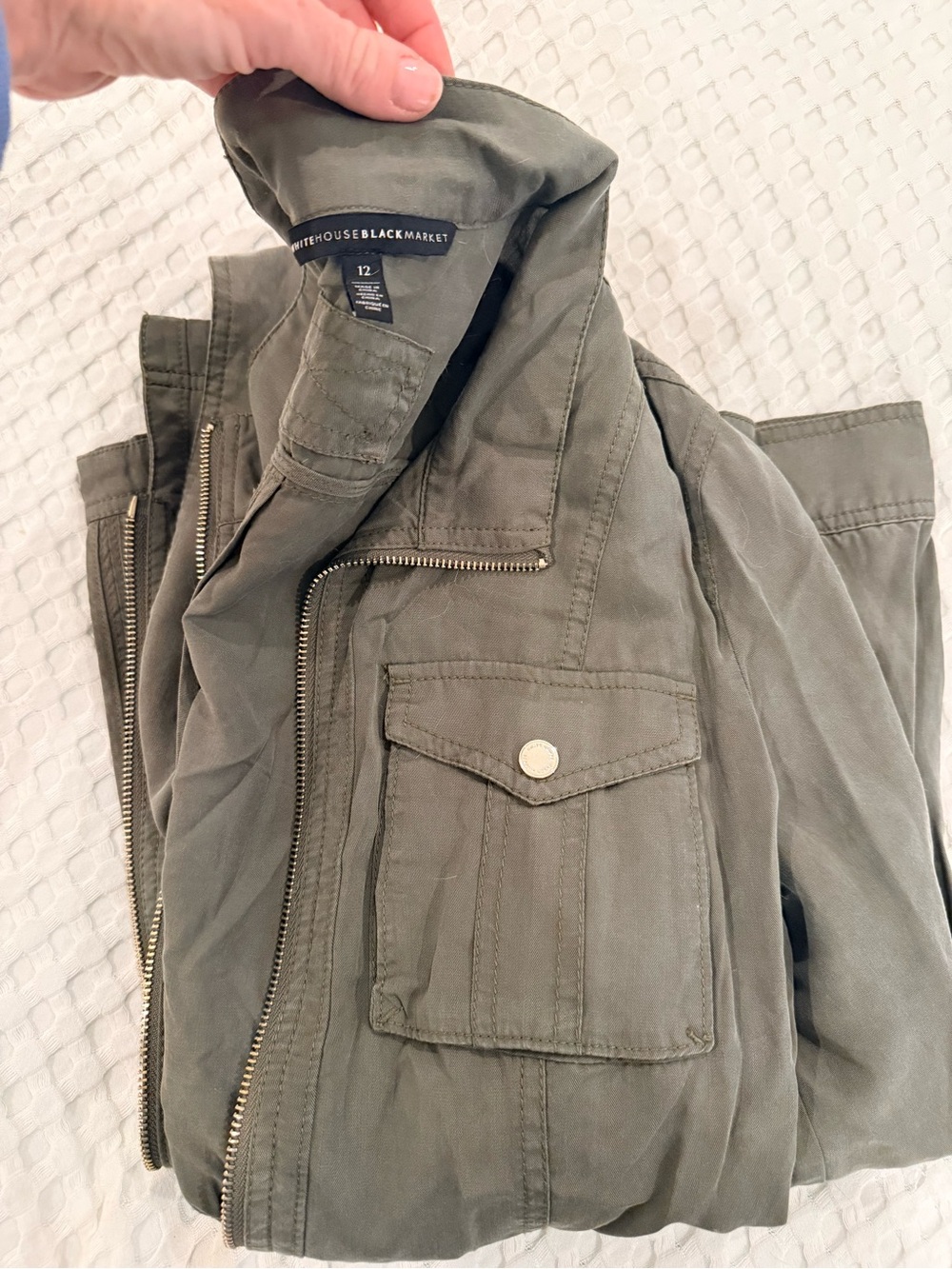 White House Black Market Olive Green Utility Jacket